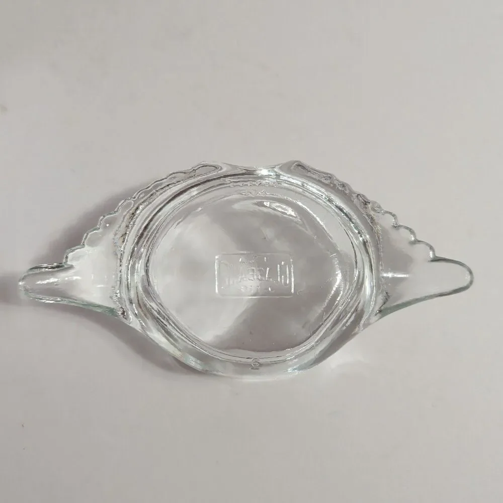 Vintage LOT of 4 Glasbake Clear Deviled Crab Imperial Baking Shells